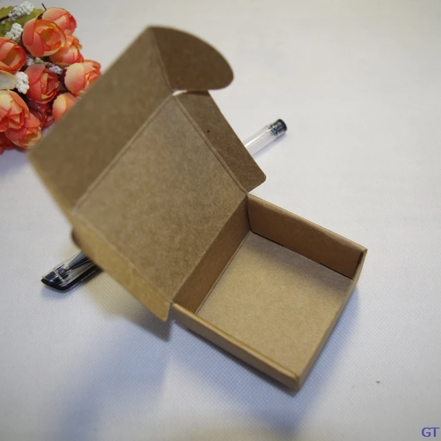 50 pieces 6.5*6.5*2.6cm Kraft Paper Gift Box Craft Handmade Soap Packaging Boxes Custom Box