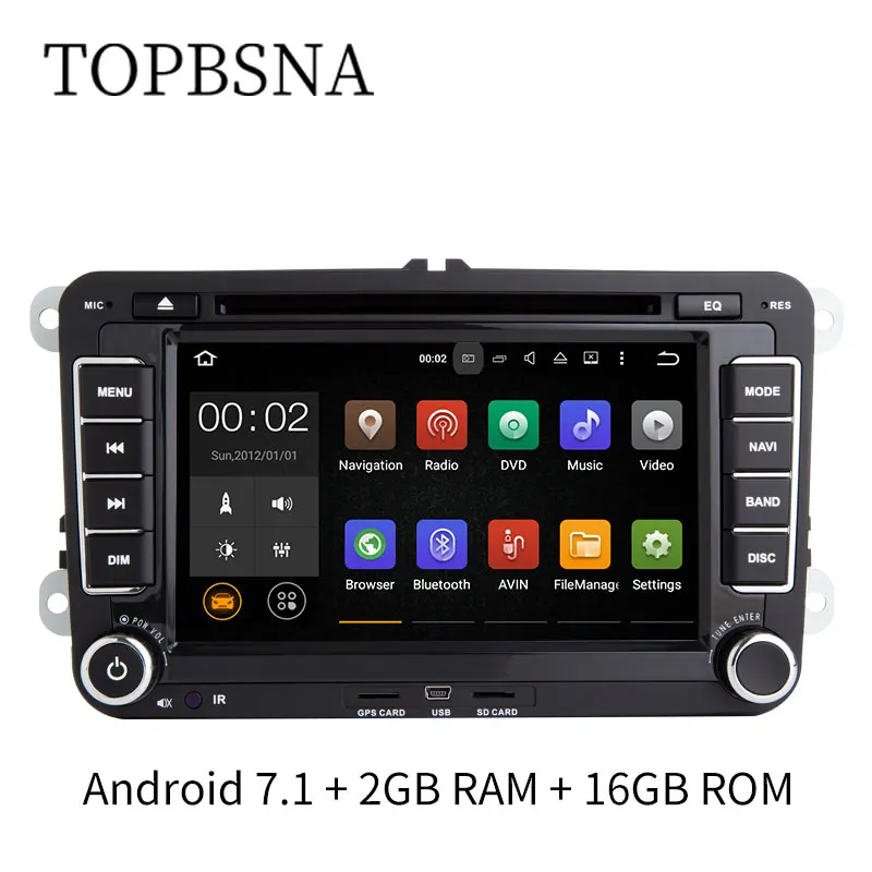 TOPBSNA 7 inch Android 7 1 2 Din font b Car b font Multimedia player For