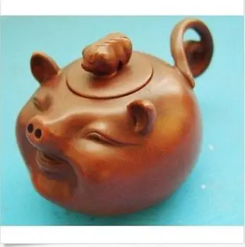 

Delicate Interesting Rare Chinese Pottery Pig Teapot
