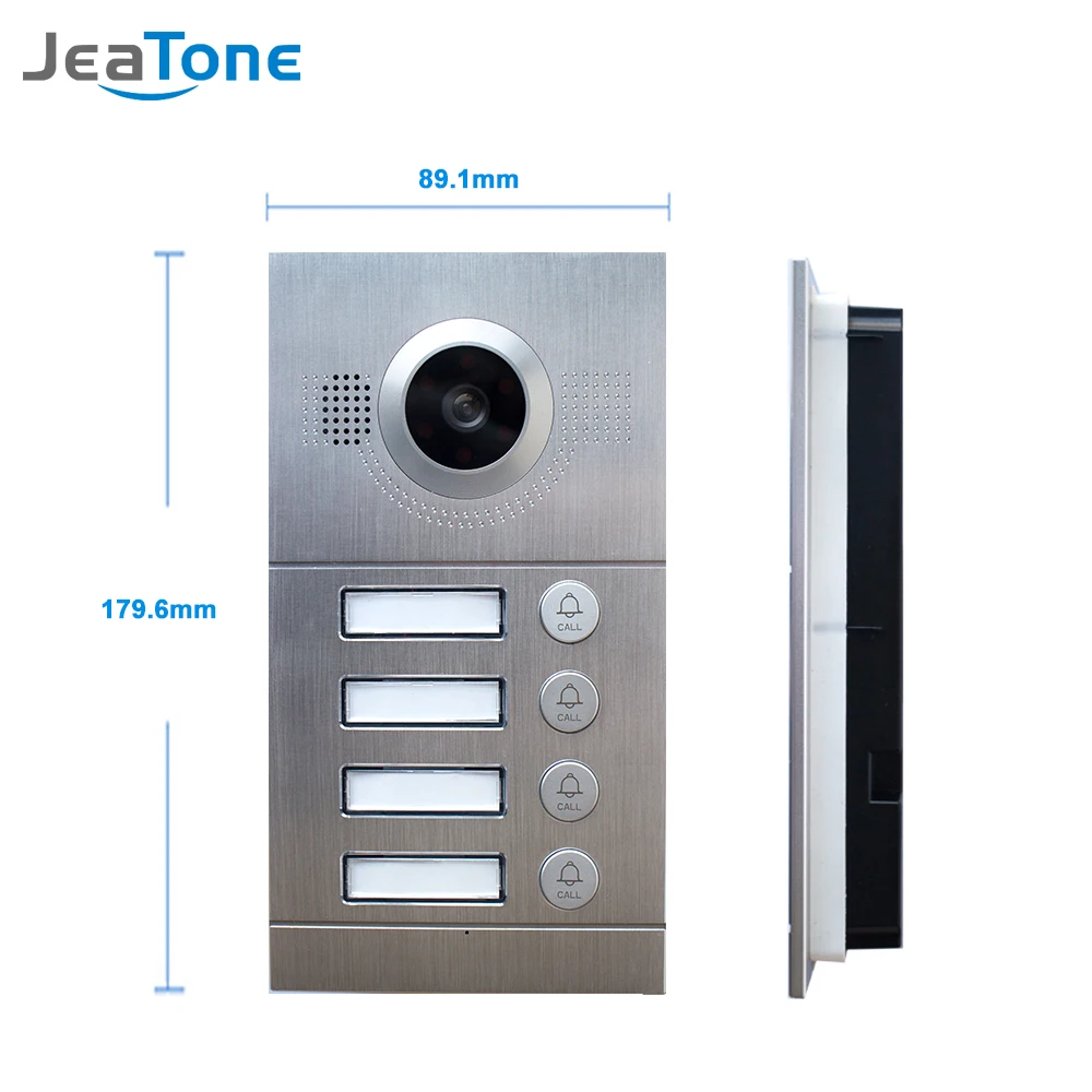 IP Door Phone WIFI Video Intercom Video Doorbell 7'' Touch Screen for 4 Separate Apartments/8 Zone Alarm Support Smart Phone iOS