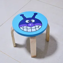 Детские стульчики Массив дерева круглый стул детская мебель 37*37*23 см горячая новинка модный качественный детский из шелковой ткани