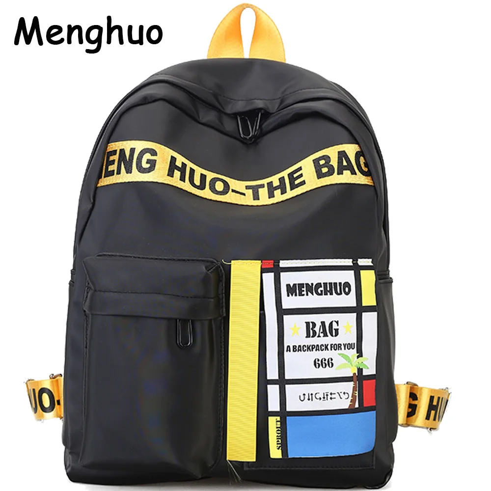 

MENGHUO New Ribbons Waterproof Nylon Women Backpack Fashion Shoulder School Bag Preppy Style Backpacks for Teenage Girls Mochila
