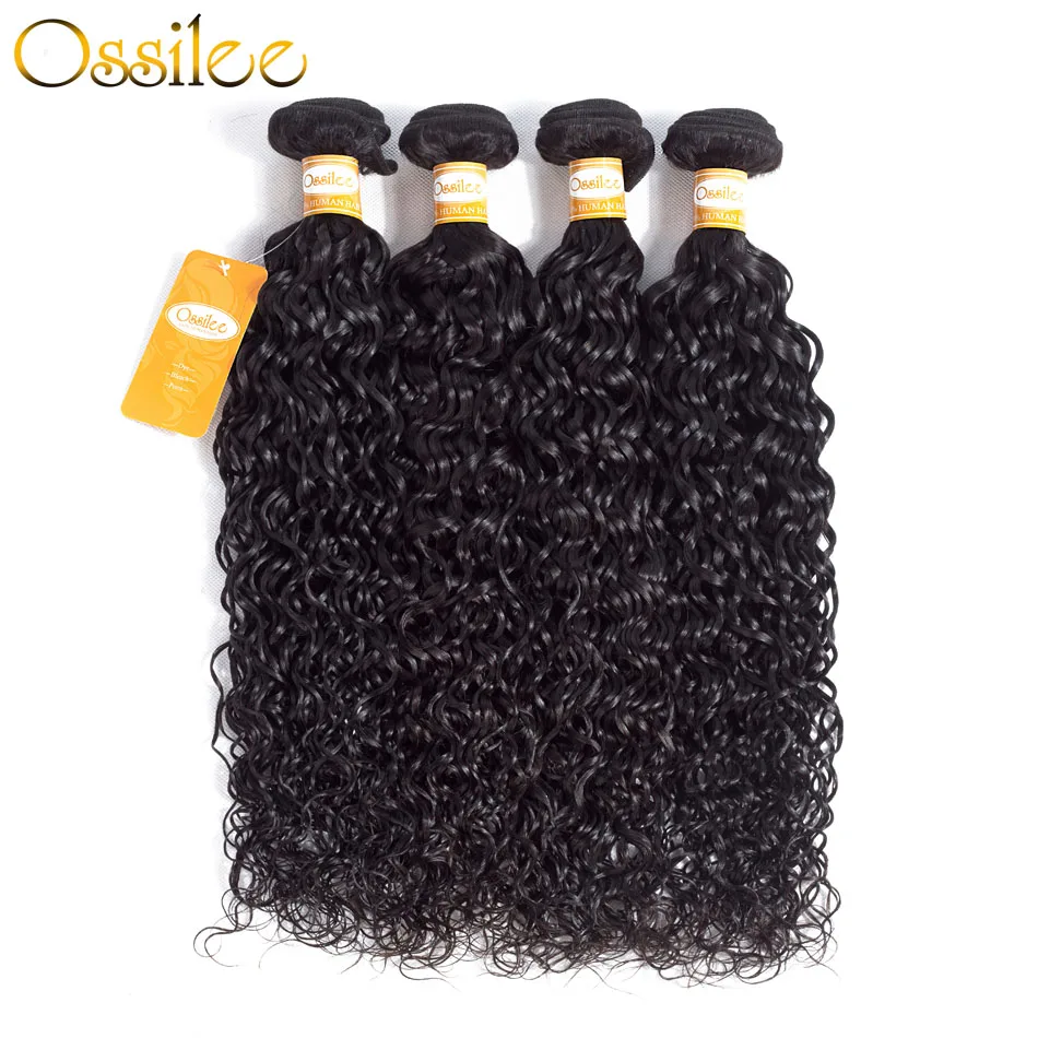 Ossilee Water Wave Bundles Brazilian Hair Weave Bundles Human Hair Bundles Natural Black Color NonRemy Hair Extentions 1/3/4Pcs Ossilee Water Wave Bundles Brazilian Hair Weave Bundles Human Hair Bundles Natural Black Color NonRemy Hair Extentions 1/3/4Pcs