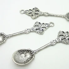 Античный храп нюхательный порошок Серебряный дозатор кулон-Ложка