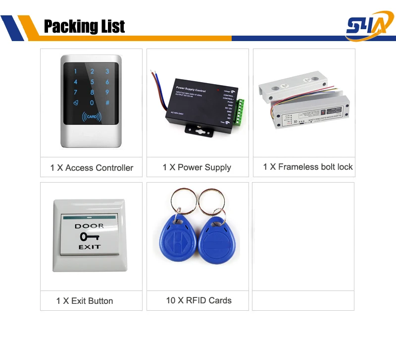 frameless bolt lock Packing list
