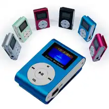 OcioDual Mini Blue MP3-плеер с зажимом ЖК-экран и fm-радиоприемник алюминий до 32 ГБ Micro SD металлический датчик для считывания