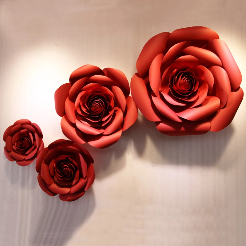 

Red Rose Giant Paper Flowers for girl's party wedding decor or photo booth backdrop or Wedding backdrops