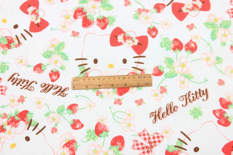 half meter thin polyester cotton fabric with cartoon cat strawberry print handmade DIY garment lining cloth 1 half meter thin polyester cotton fabric with cartoon cat strawberry print handmade DIY garment lining cloth 3
