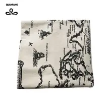 QUANFANG печатная хлопковая льняная ткань карта мира для стеганого шитья DIY для шитья дивана, скатерти, чехлы для мебели, тканевый материал для подушки