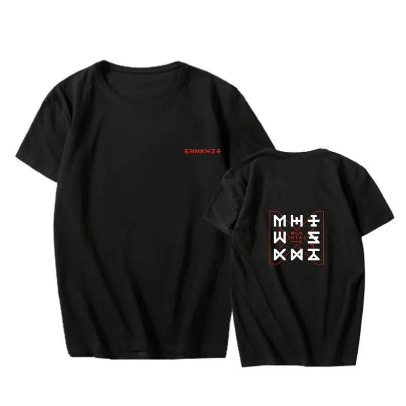 KPOP Корейская мода Monsta X новый альбом хлопковая Футболка с кодовым принтом Dramarama