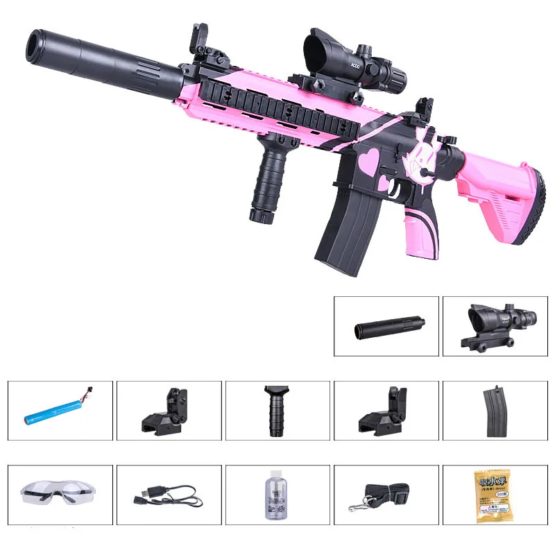 Zhenio juguete M416 mano de juguete PISTOLA DE PULVERIZACIÓN lectrica Gel Bola de agua para niños al aire libre Hobby - 2