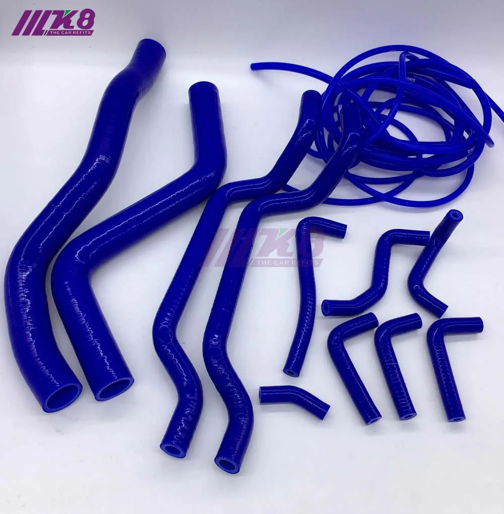 

Silicone Radiator Hose Kit For For Mitsubishi Eclipse GSX DSM 4G63 95-99 2G + Vacuum Kit (14PCS) red/blue/black