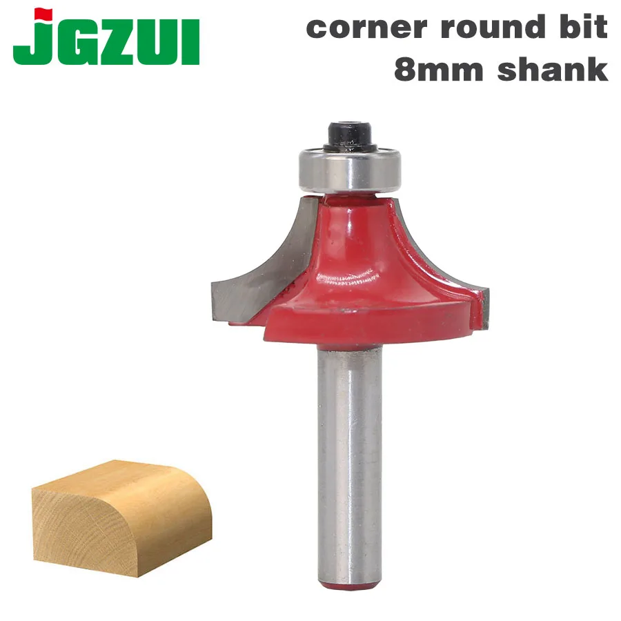 1PC 8mm Shank Round Over Edging Router Bit 1/4",3/8" Radius Wood