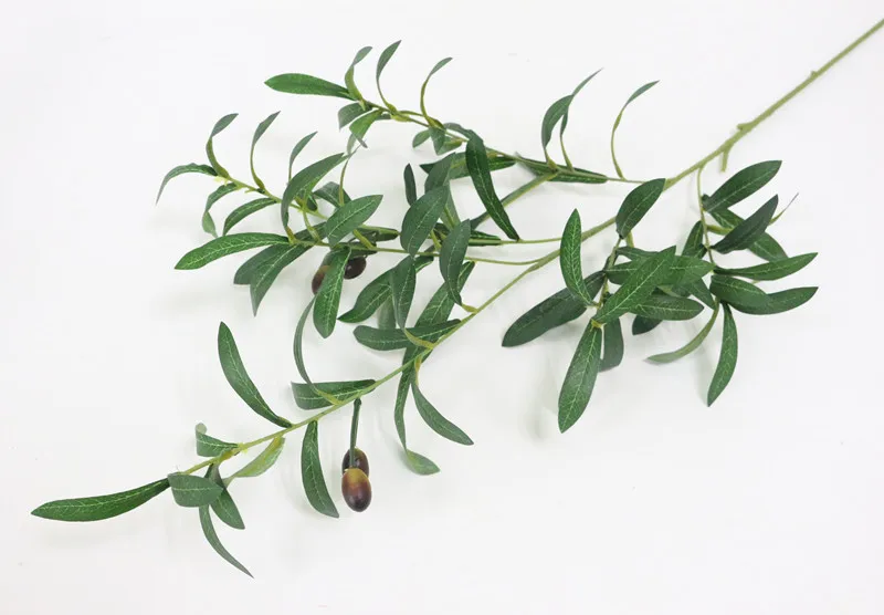 Artificial Flower Leaf Green Olive Branches Simulation Fruit Artificial Plant Leaves Wedding Decorative Bouquet DIY material (2)