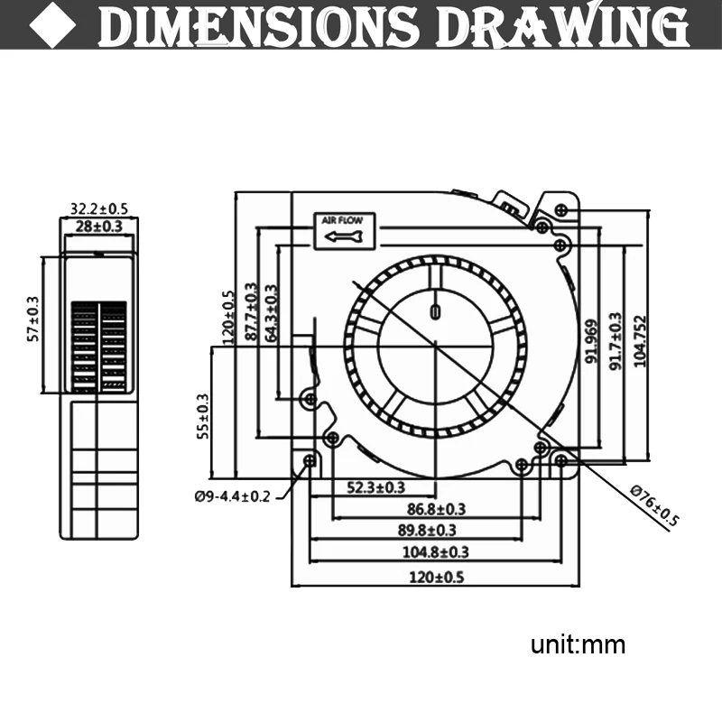 Ventilador de ventilação de ventilação, gdestie 120mm
