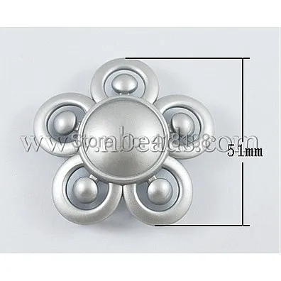 Colorful Acrylic Beads Rubberized Coating Flower LightGrey Size: about 51mm long 16mm wide hole: 2mm. | Украшения и аксессуары