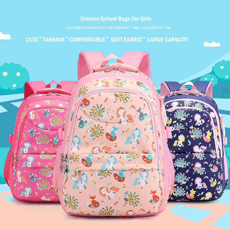 2019 Unicorn School Bags for Teenage Girls Children Back to School Animal Backpacks Pink Cute LightWeight Rucksack Child Satchel (1)
