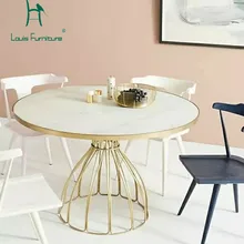 Луи Мода кафе столы скандинавские мраморные железные Золотые круглые журнальные переговоров