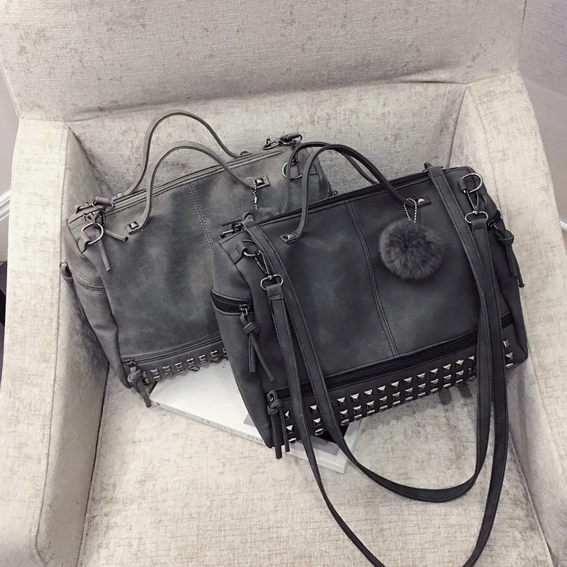 

041618 new hot women handbag female fashion rivet shoulder bag