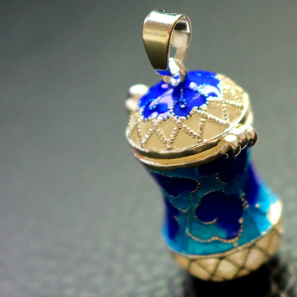 MagiDeal Essential Oil Diffuser Pendant Perfume Cage Locket Hollow Out Enamel Bottle for Necklace Keyring