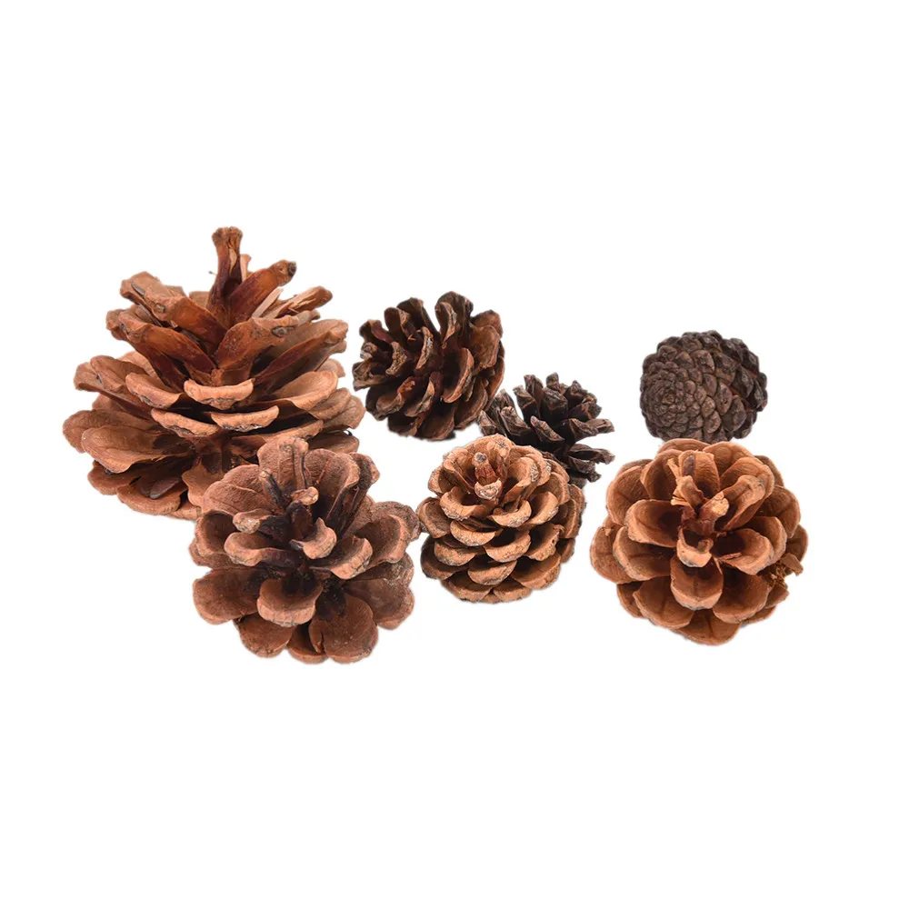 10pcs/Set Wood Pinecone Balls For Home Office Party Decoration Ornament Christmas Tree Hanging Pine Cones 2-3cm 4-5cm