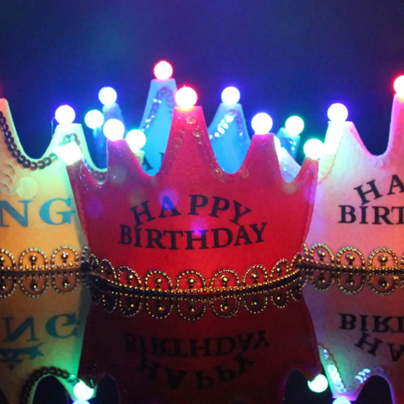 

Flashing Glowing Head Hoop Birthday Crown Cap for Kids Girl Happy Birthday Party Children Kids Decoration Supplies Gift