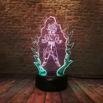 

Dragon Ball Z Goku Anime Figma Modeling 3D Nightlight LED Mixed Color Changing Light Dragon Ball Super Saiyan Goku Figure Toys