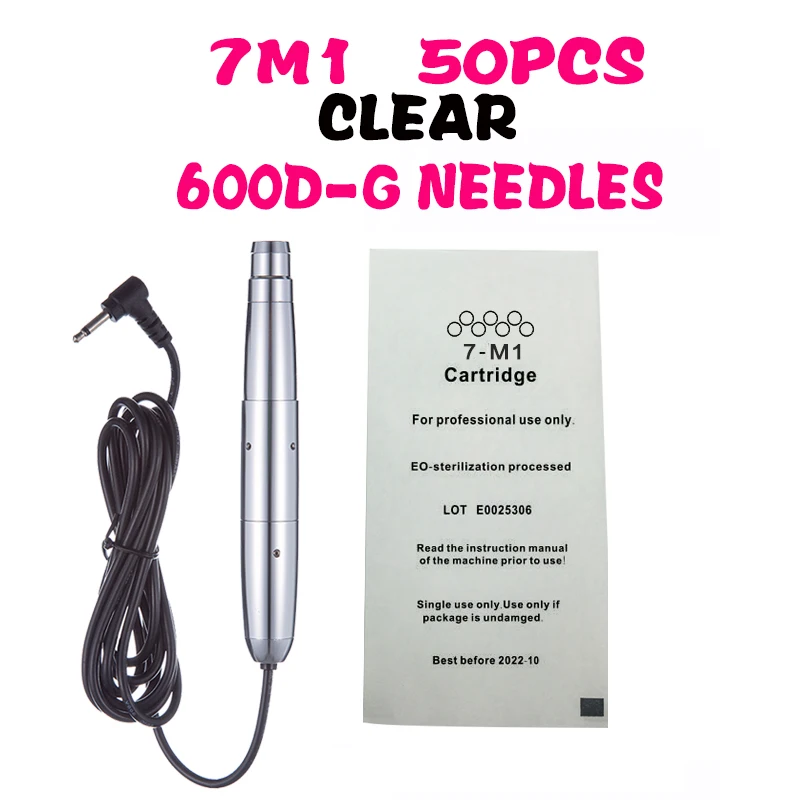 

Clear 50PCS Permanent Makeup Needle 7M1 600D-G Disposabl Cartridge Needle Eyebrow Lip Tattoo For Rotary Machine Drop Shipping