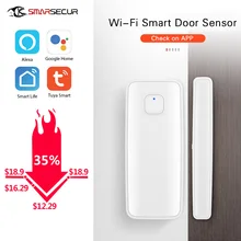 Wireless Smart WiFi Door Window Sensor Magnetic Detector APP Control Work With Amazon Alexa smartyiba app remote control wifi wireless magnetic door window sensor detector door contact detect door close open app alerts