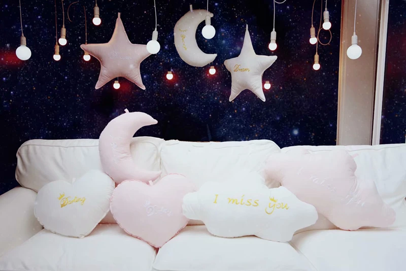 Милая серия неба Подушка Луна Звезда облака сердце Плюшевые игрушки Мягкая Подушка Диван Подушка украшение кровати каваи подарок на день рождения для девочки