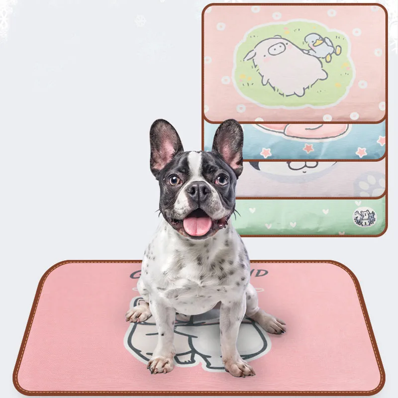 

Cartoon Printed Pet Mat Self Cooling Cat Dog Mat Pad for Kennels Crates and Beds Summer Pet Puppy Mat with Removal Sponge S L