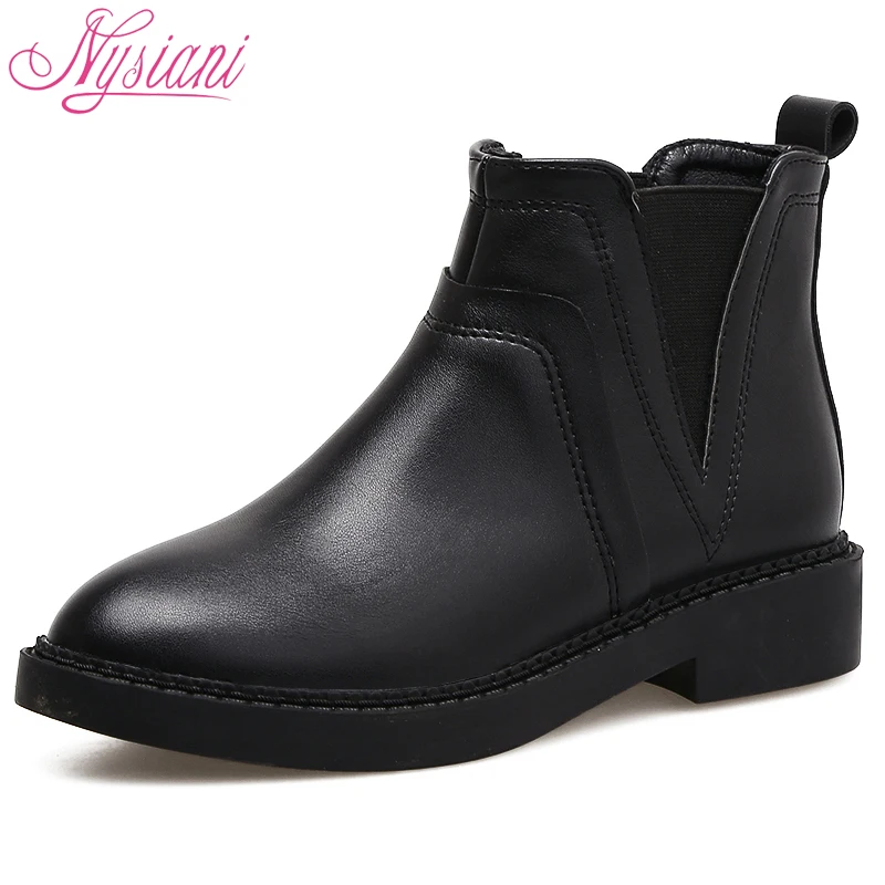 2017 Women Round Toe Ankle Boots Brand Designer Autumn Winter British 