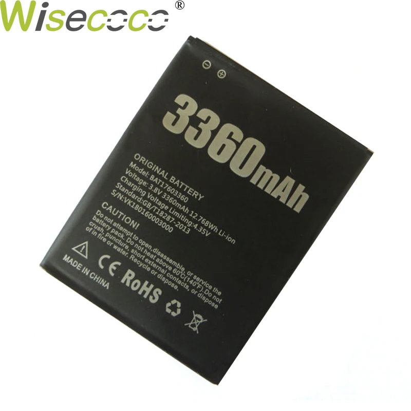 WISECOCO 2019 новый оригинальный 3360 mAh BAT17603360 Батарея Для DOOGEE X10 смарт мобильный телефон