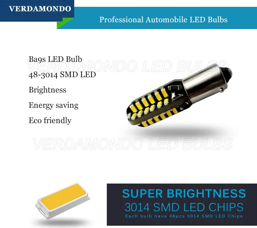 BA9S T4W 48 3014 SMD Интерьер автомобиля светодиодный просвет светильник Canbus Error Free