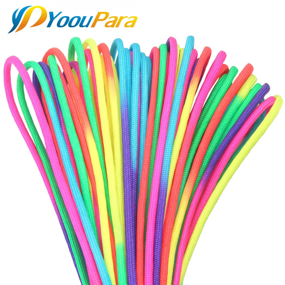 Yooupara 100ft paracord rainbow 4 ملليمتر nylom 7 المدرجات 550 حبل سوار الحبل اليابس الكاملة cuerda escalada تسلق التخييم خيمة Yooupara 100ft paracord rainbow 4 ملليمتر nylom 7 المدرجات 550 حبل سوار الحبل اليابس الكاملة cuerda escalada تسلق التخييم خيمة