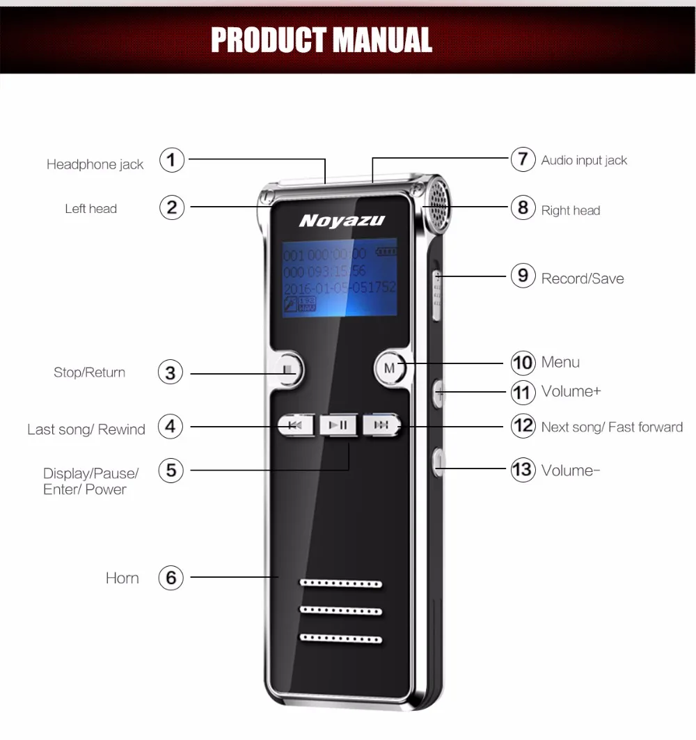 15voice recorder usb