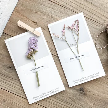 

10pcs/lot Flower Paper Greeting Cards Wedding Decoration Birthday Invitations Cards Vintage Paper Leave Message Card