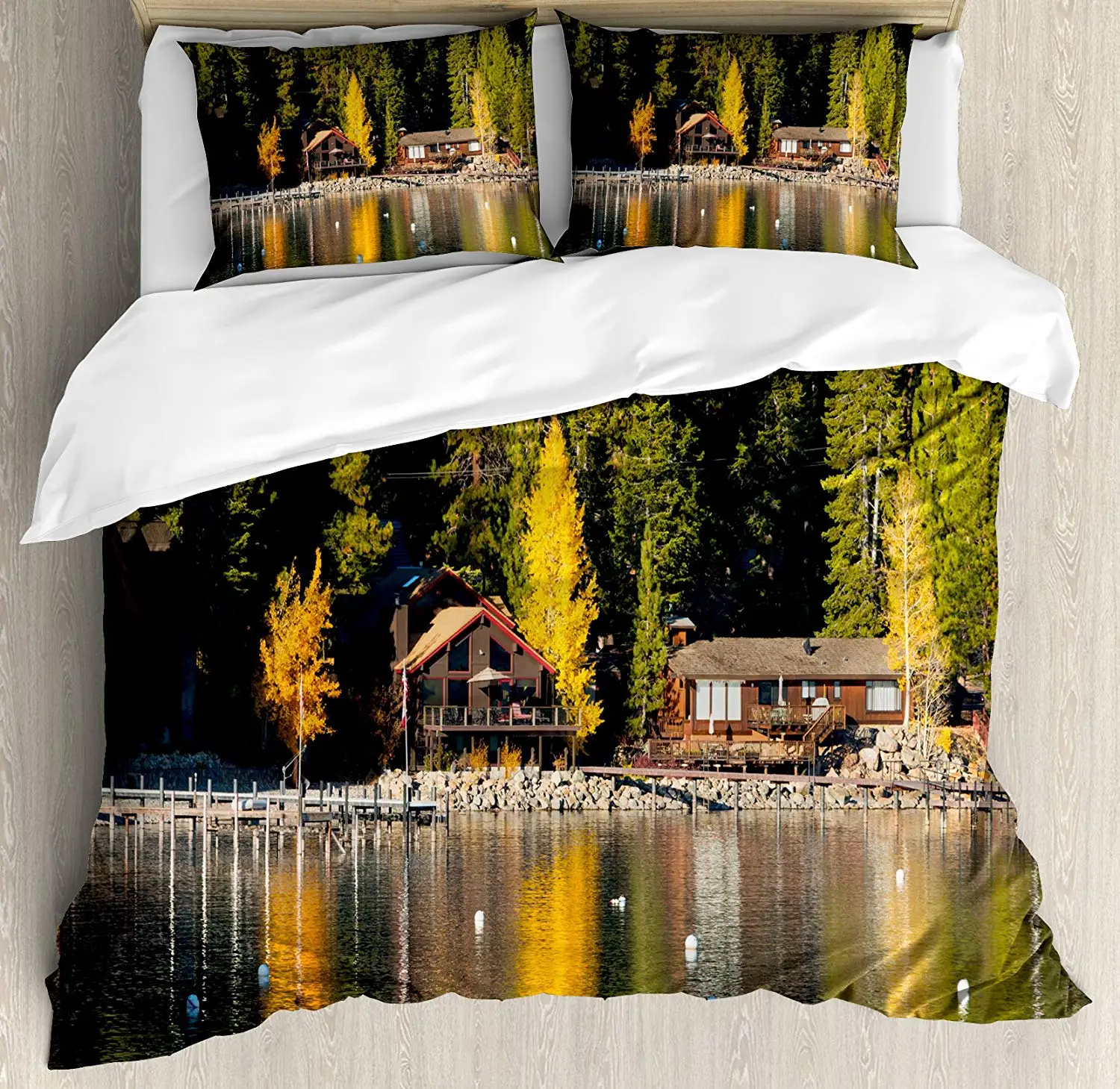 Lake Tahoe Duvet Cover Set Queen Size Carnelian Bay Photography