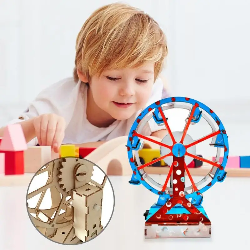 

DIY Wooden Ferris Wheel Model Materials Kit Science Experiment Assemble Toy