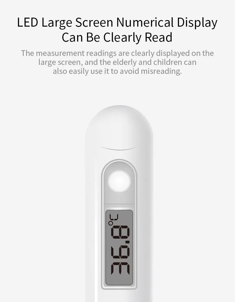 Xiaomi iHealth медицинский детский Высокочувствительный светодиодный Электрический термометр для рта/подмышек, термометр с мягкой головкой для ухода за взрослым ребенком