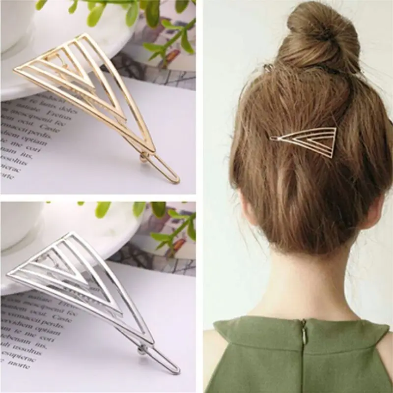 

1PC Triangle Hair Clips Women Vintage Hollow Hairpin Girls Hairpins Barrette Headwear Hairgrip Hair Accessories Tail Holder