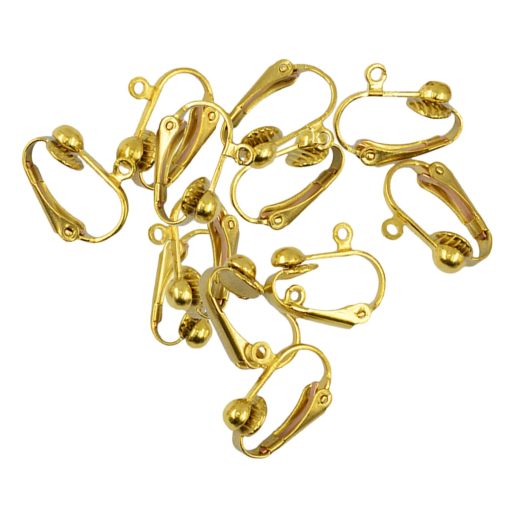 12x Gold Plated Clip On Earring Findings Converting From Standard Ear Wires