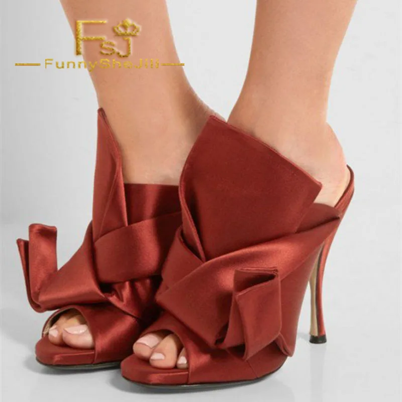 satin mule heels