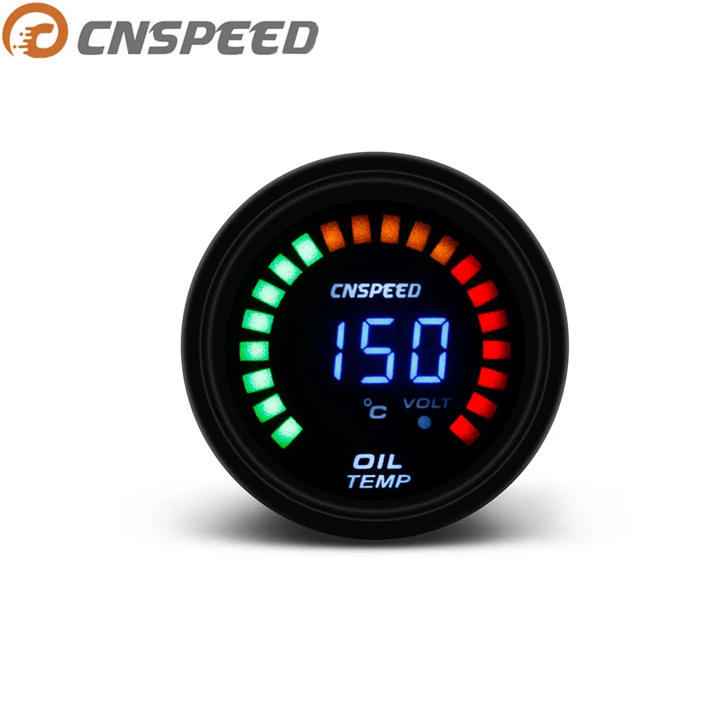 CNSPEED 2"52mm Digital LED 12V Car Auto Oil Temp Gauge With Sensor Auto