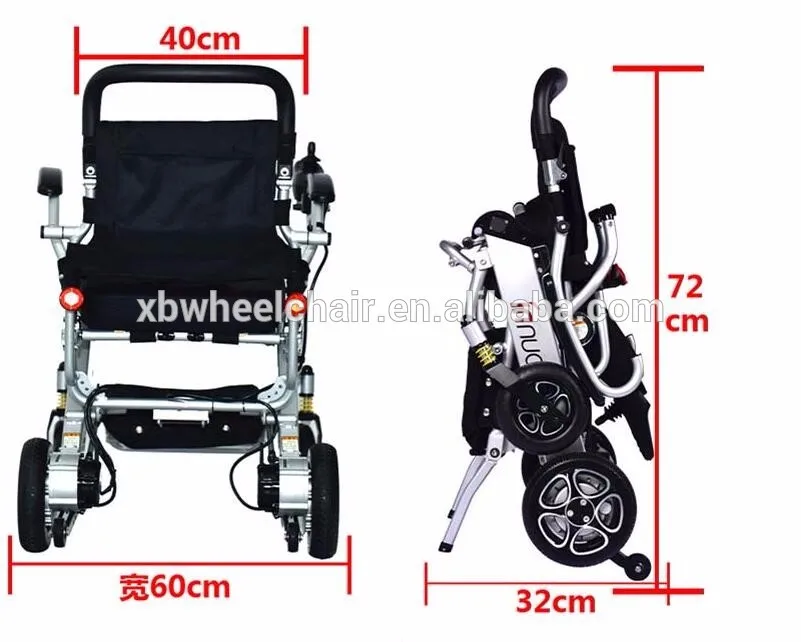  Lightweight portable travel aluminum alloy foldable electric wheelchair