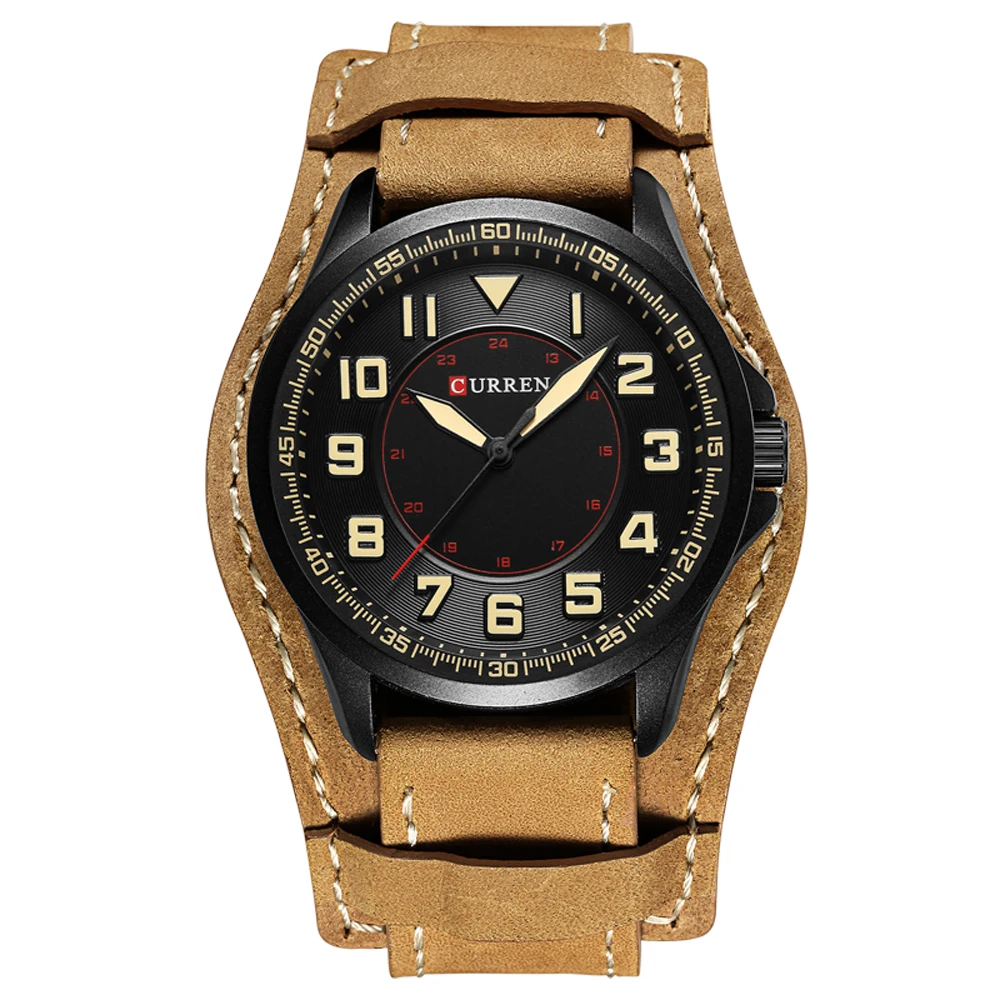 

CURREN Fashion Top Brand Men Watches Digital Quartz Wrist Watches Genuine Leather Strap Male Clock Montre Homme reloj hombre