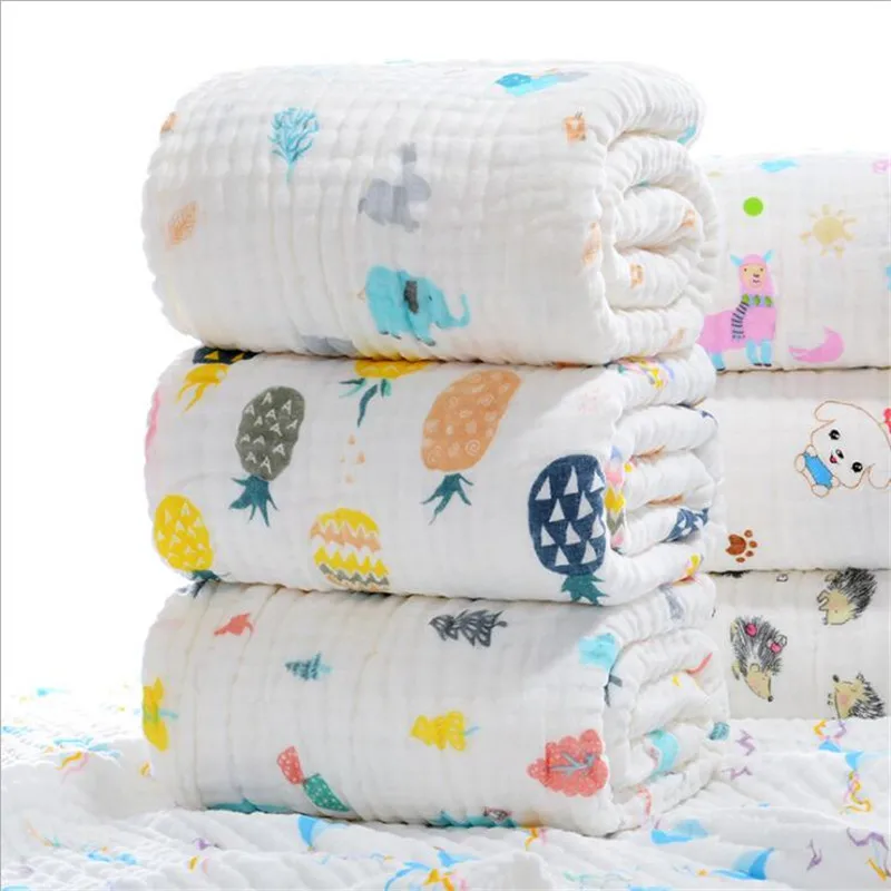 

Multi Designs Muslin Baby Swaddle Blanket 6 Layers Gauze Cotton Swaddle Newborn Baby Bath Towel Swaddle Blankets