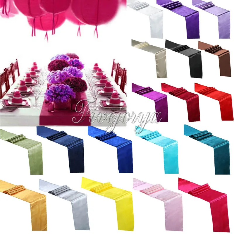 

1 piece 30cm x 275cm Satin Table Runner For Wedding Party Banquet Decoration Supply Top Quality