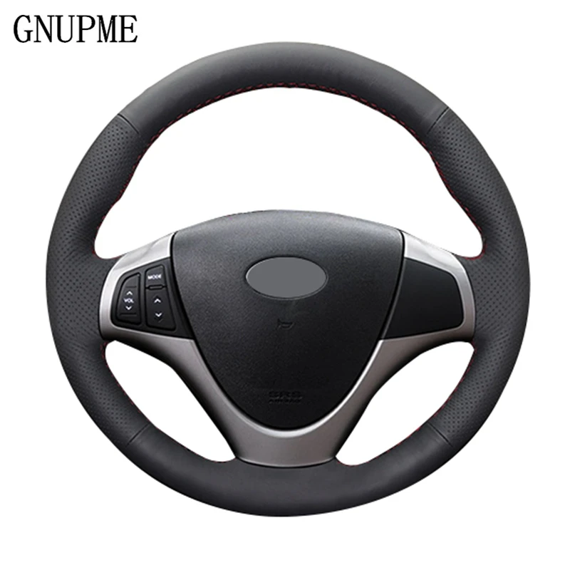 

GNUPME DIY Hand-stitched Steering Cover Soft Artificial Leather Car Steering Wheel Cover for Hyundai Avante i30 2012-2018