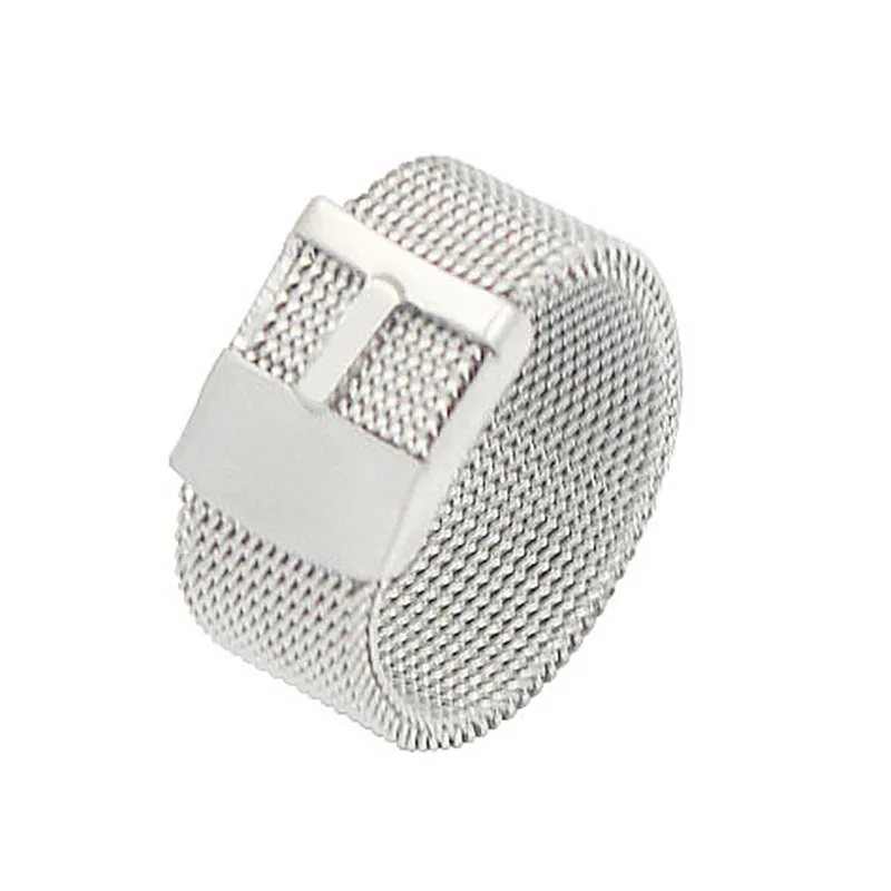 Fashion women jewelry Accessories band strap ring 316L stainless steel wire mesh trendy ring Men Jewelry Wedding Rings